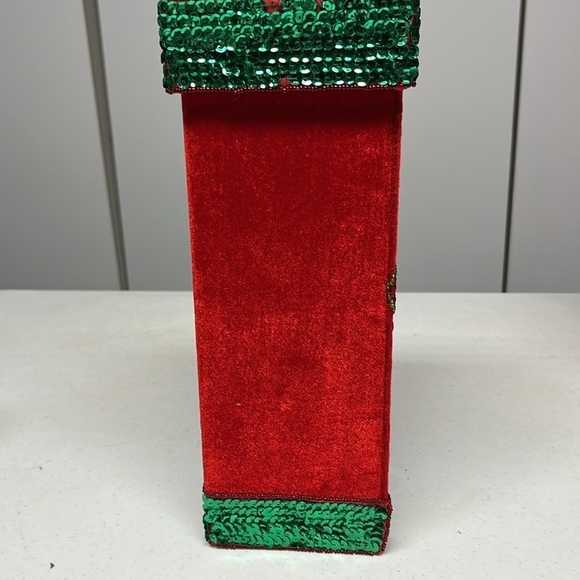 Holiday Square Sequin Wine Gift Box Vintage - Picture 5 of 10